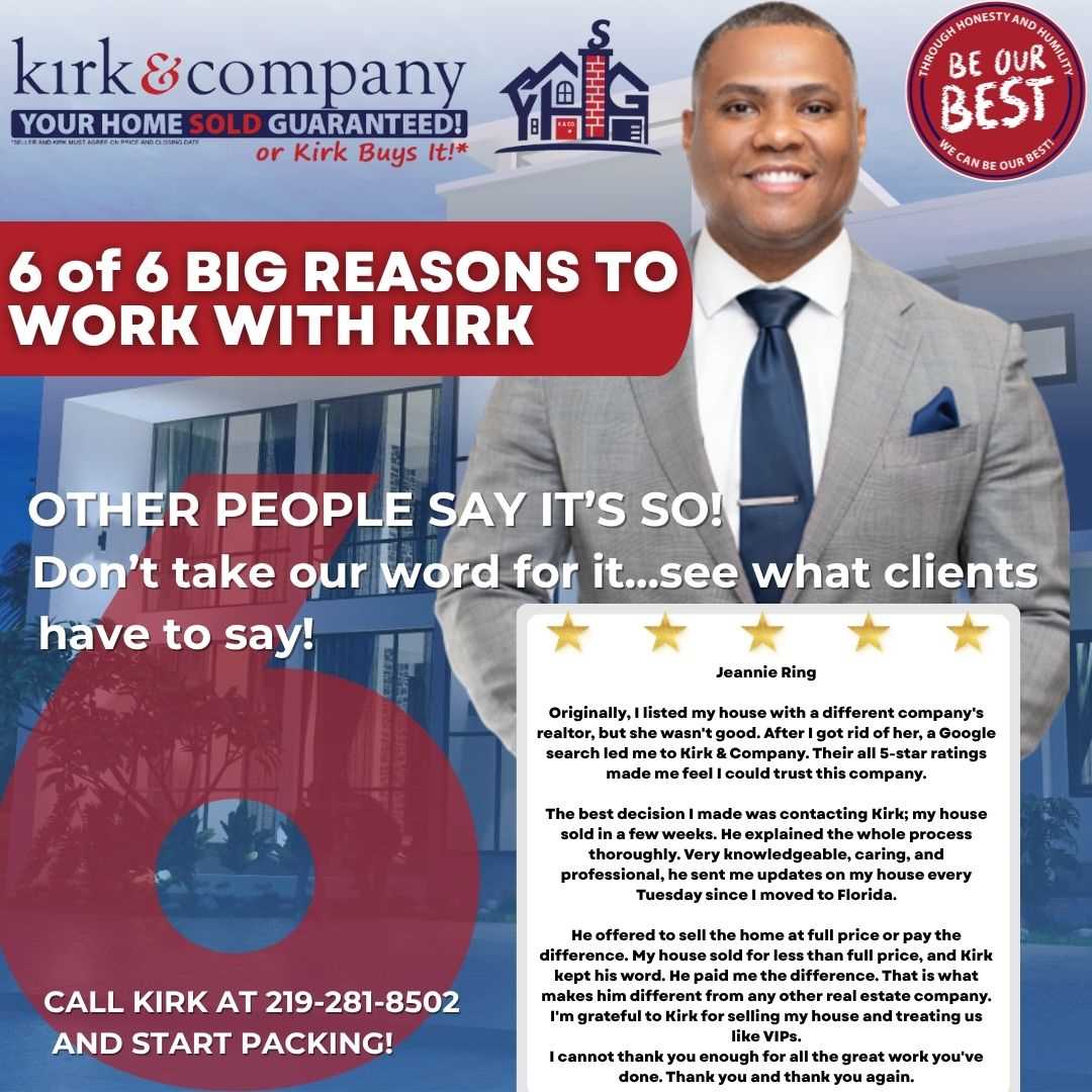 5 of 6 BIG REASONS to Work with KIRK  to Sell YOUR Home 